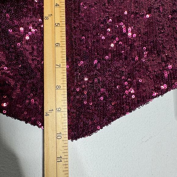 House of Harlow x Revolve Tube Top Shirt Womens Small Burgundy Sequin Crop Party - Picture 9 of 10